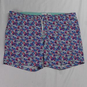 Bonobos XL x 7" Blue Floral Drawstring‎ Mesh Lined Swim Mens Shorts